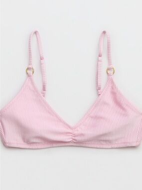 Aerie Beach Babe Shine Ribbed Voop Bikini Top